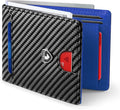 GSOIAX Slim Wallet for Men,RFID Blocking Bifold Wallet Carbon Fiber Front Pocket Wallet with 11 Card Holder Minimalist Mens Wallet with Gift Box(Carbon Black and Blue) by GSOIAX