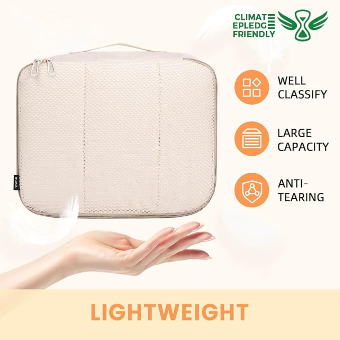 BAGAIL 6 Set Packing Cubes Luggage Packing Organizers for Travel Accessories-Beige - Image 3