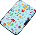 Credit Card Holder for Women Men RFID Blocking Wallet Small Business Metal Slim Mini Aluminum Hard Case (Doodle Garden Floral) by Kaabao