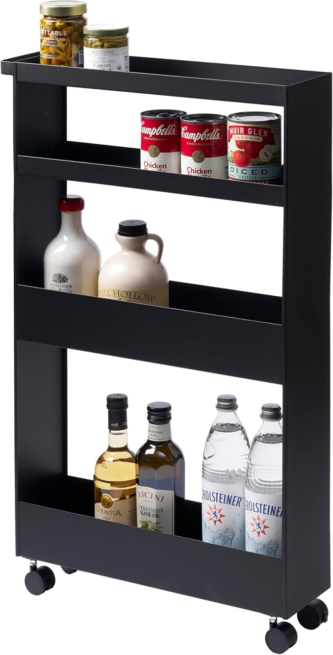 YAMAZAKI Home Tower Slim 4-Tier Rolling Storage Cart – Mobile Organizer for Kitchen Or Bathroom, 31.7" - Steel - by Unknown
