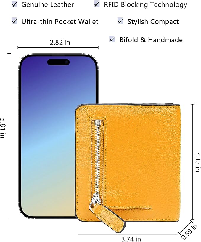 Small Leather Wallet for Women, Ladies Credit Card Holder RFID Blocking Women's Mini Bifold Pocket Purse - Image 5