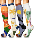 4 Pairs Compression Socks for Women Circulation-Best Support for Nurses,Running,Athletic,Travel by Iseasoo