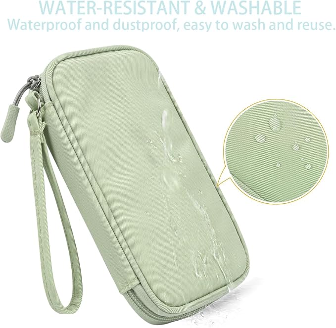 CAAORDKSO Small Cable Organizer Bag, Travel Cord Charger Organizer Case Waterproof Accessories Pouch, Electronic Carrying Case Bag for Cable, Cord, Charger, Phone, Power Bank, Earphone (Mint Green) - Image 3