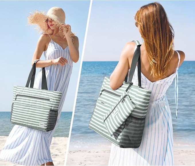 G4Free Beach Bag, Waterproof Sandproof Beach Tote Bag, Large Capacity Foldable for Women - Image 2