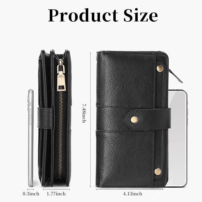 Wallets for Women Trifold Wristlet Wallets Large Capacity RFID Blocking Ladies Purse Credit Card Holder - Image 4