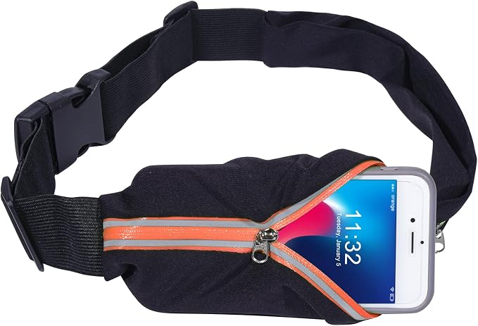 Running Belt Fanny Packs for women and men,Belt Bag for Hiking Cycling Workout,Reflective Fanny Packs for Men Runners Belt Compatible with iPhone13,12 pro,Travelling Money Phone Holder for Running - Image 3