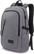 Mancro Laptop Backpack for Travel, Anti-theft Business Backpack for Men | Water Resistant Work Daypack with Lock, Travel Computer Bag with Laptop Compartment Fits 15.6 Inch Laptop for Men Women, Grey by Mancro