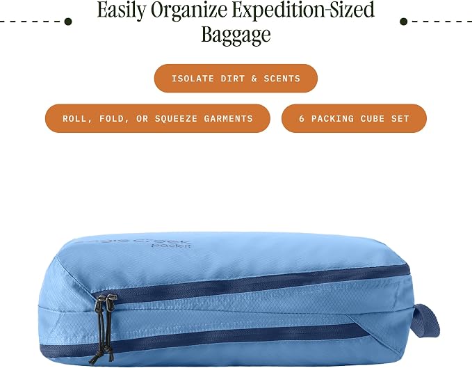 Eagle Creek Pack-It Isolate Extended Stay Set, Blue Dawn | Includes Shoe Sack, Medium Clean/Dirty Cube, 2 Medium Isolate Cubes, and 2 Large Cubes, Travel Essentials - Image 2