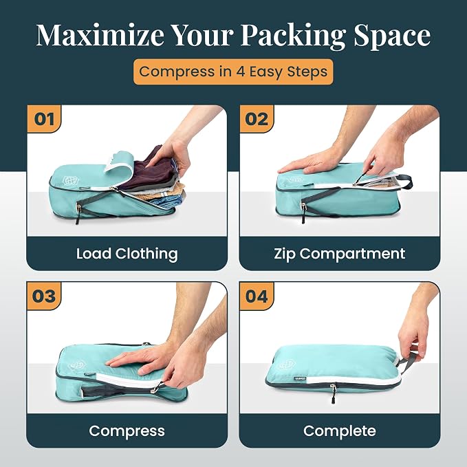 TRIPPED Travel Gear Extra Large Compression Packing Cubes 6-Piece Set - Image 5