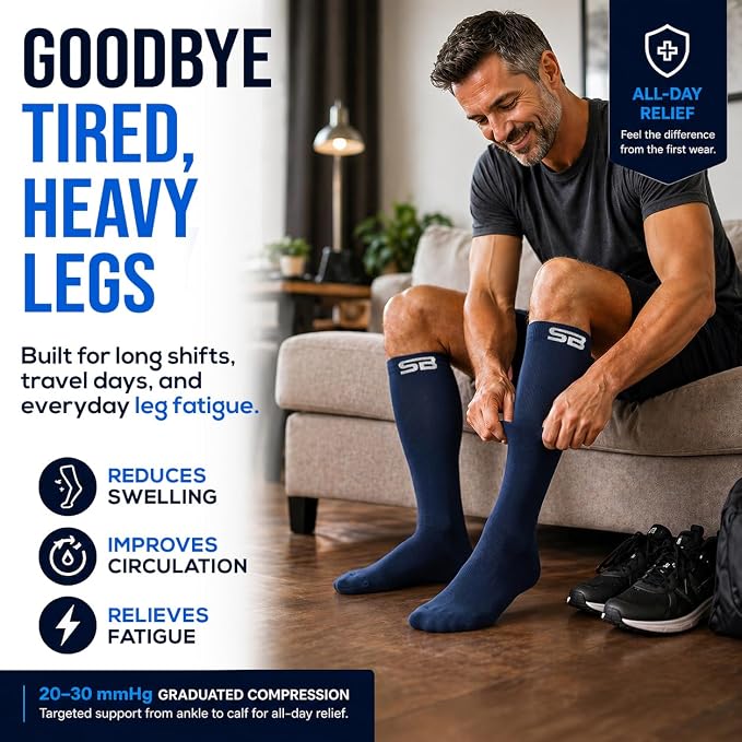 SB SOX Compression Socks for Men & Women (20-30mmHg) | Best Quality Compression Socks for Flying, Medical, Sports, Wide Calf Fit, Pregnancy, and Daily Wear. Trusted since 2016. - Image 2