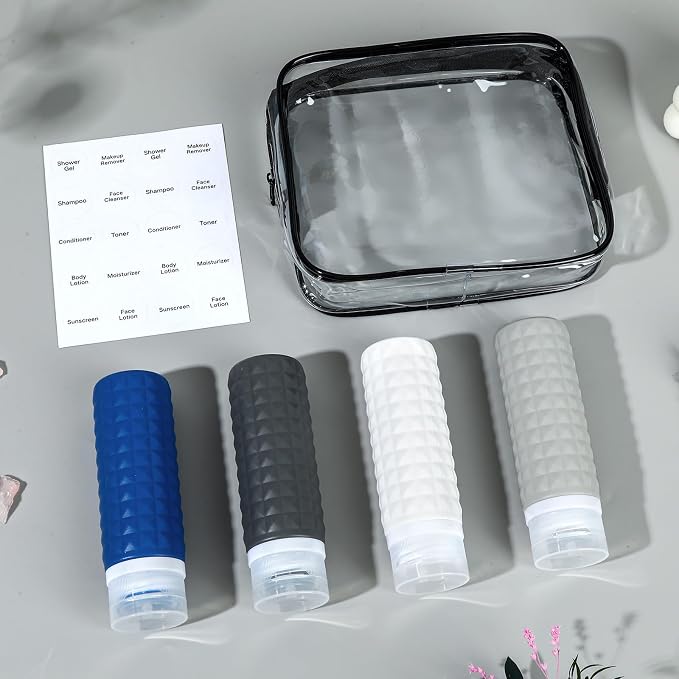 Travel Bottles for Toiletries, TSA Approved Travel Size Containers, Leak Proof Silicone Shampoo Bottles, Small Toiletry Containers with Clear Bag for Shampoo Conditioner Lotion - Image 2