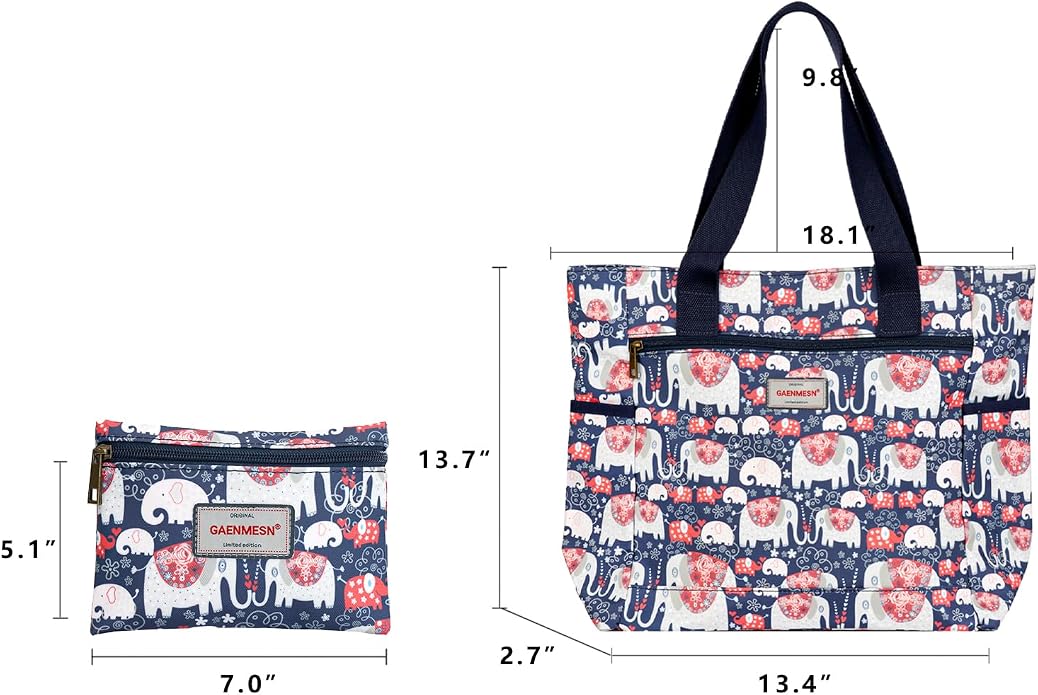 GAENMESN Women's Lightweight Waterproof Tote Bag Durable Designer Handbag with Zipper Travel Commute Everyday Use - Image 5