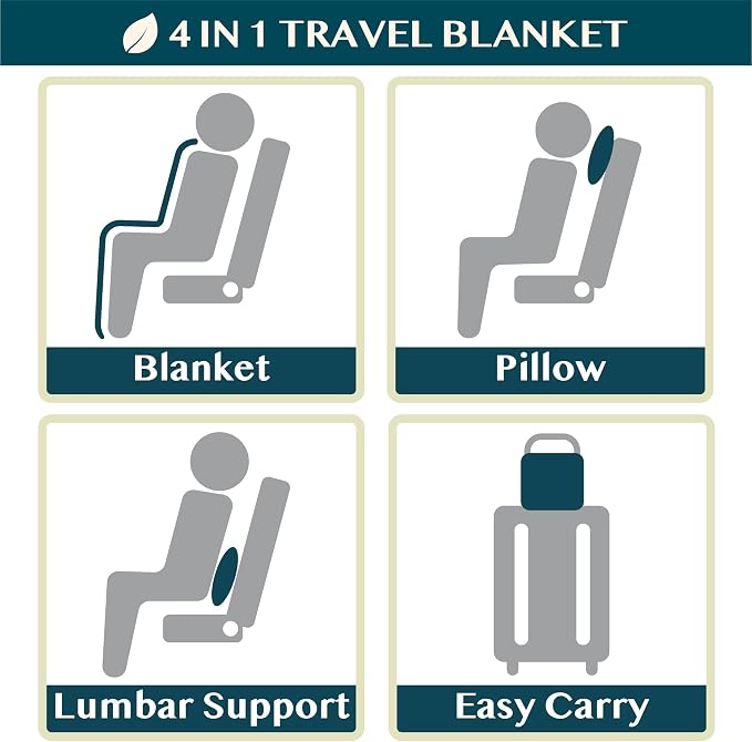 PAVILIA Travel Blanket and Pillow, Arms Opening Airplane Blankets for Adults, Compact Plane Blanket with Arm Hole 2-in-1 Bag for Flight Car Camping Luggage Backpack Traveler Gift, Checkered Red - Image 8