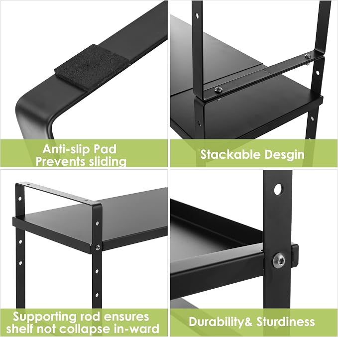 Across-Star Expandable Cabinet Shelf Organizer Rack, Stackable Kitchen Counter Storage Shelves Stand, Adjustable Height Pantry Shelf Spice Rack - Image 6
