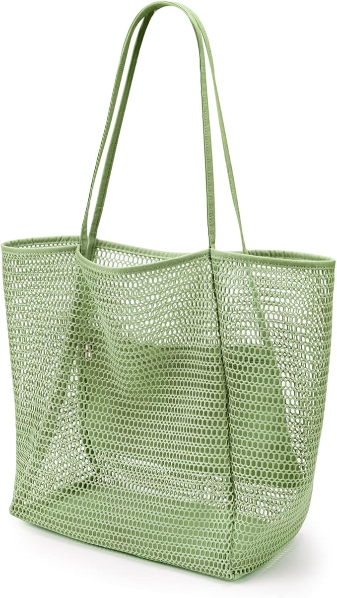 KALIDI Beach Mesh Tote Bag, Casual MAX 23L Summer Foldable Hobo Bag Women | Sandproof Widen Strap Large Shoulder Bag For Lake Pool Vacation Travel Picnic Grocery Market Shopping Carrier by KALIDI