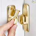 3 Pcs Gold 90/180 Degree Sliding Door Latches,Right Angle Door Lock | Zinc Alloy Flip Latch,Barn Door Latch,Cabinet Lock,for bedroom,cabinet,drawer,Gardens,Wine Cabinet,garage,window,Pet Cage by Wocoe