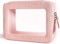 Aveniee Clear Makeup Bag Organizer, Travel Toiletry Bag for Women, Waterproof Cosmetic Pouch with Zippers,Car Accessories Organizers and Storage Case,Pink,Medium Classic by Aveniee