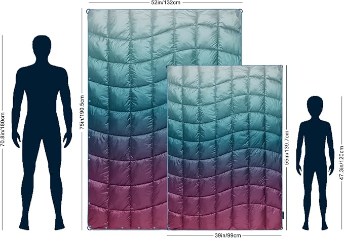 Camping Blanket,MINI Puffy Blanket Lightweight Windproof Water Resistant for Outdoors,Hiking,Beach,Car,Picnic,Stadium - Image 2