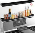 30 Inch Magnetic Stove Top Shelf | 3-Zone Kitchen Organizer with Anti-Slip & Anti-Fall Design | Heat Resistant (-40°F to 446°F) Food-Grade Silicone Spice Rack for Flat-Top Stoves, Black by Hugro+Tarfive