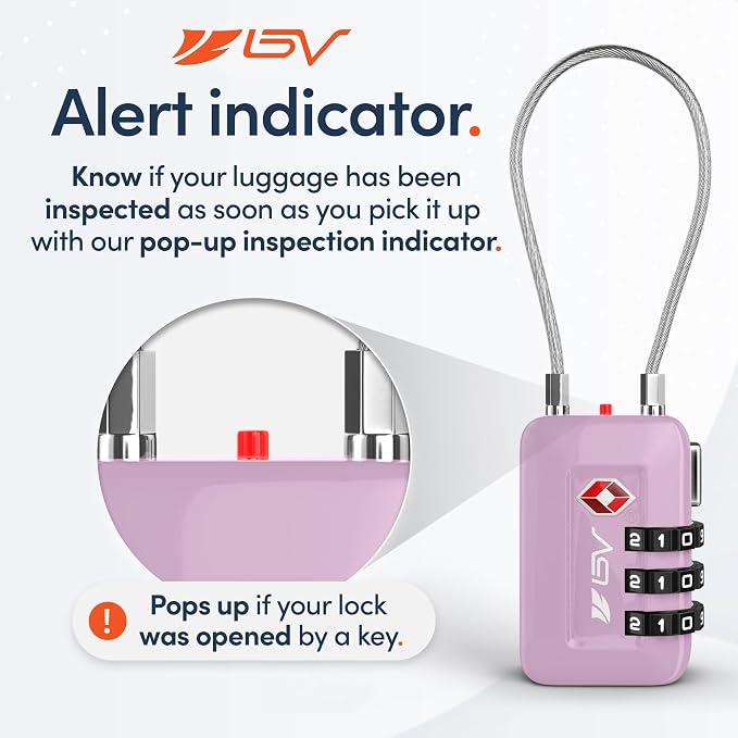 TSA Accepted Luggage Travel Lock, Set-Your-Own Combination Lock for School Gym Locker, Luggage Suitcase Baggage Locks, Filing Cabinets, Toolbox, Case (Purple, 2 Pack) - Image 3