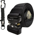 Tactical Style Travel Money Belts - Hidden Pocket Concealed Zipper Nylon Belt for Man Waist Below 42 Inches Included EDC Paracord Keychain 2 Items in Pack - Black by Unknown