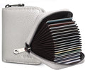 Linno RFID 20 Slots Credit Card Holder Genuine Leather Small Wallet for Women or Men with Zipper by Linno