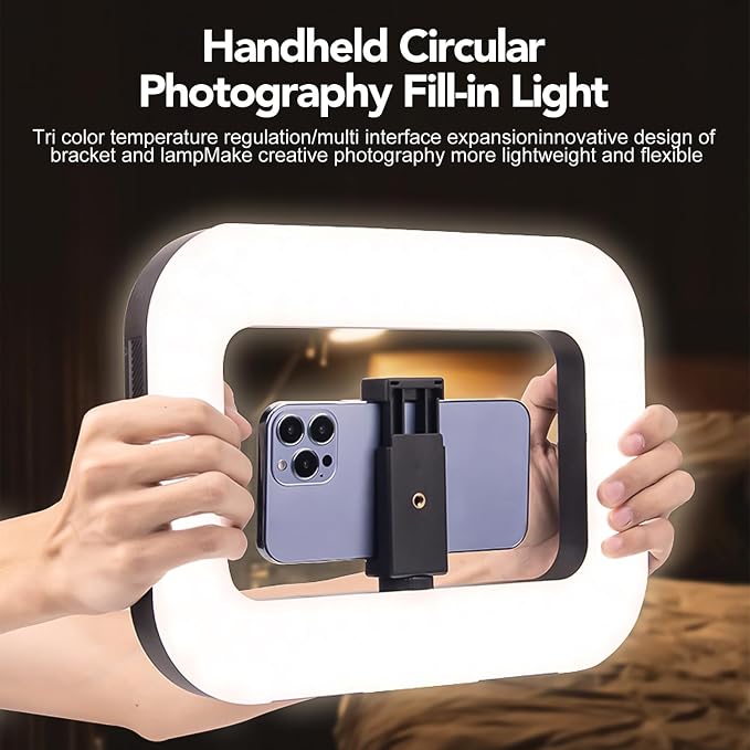 Phone Ring Light with 80" Tall Tripod Stand Built-in 8000mAh Battery Handheld Smartphone Photo Selfie Video Rig Lights 2700K-6500K for Tiktok, YouTube, Video Recording, Filmmaking, Vloging - Image 4