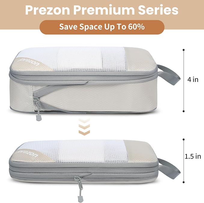 Compression Packing Cubes for Travel, Lightweight Vacation Travel Essentials, Travel Accessories for Suitcase Organizer Bags Set, Durable Luggage Organizer - Image 5
