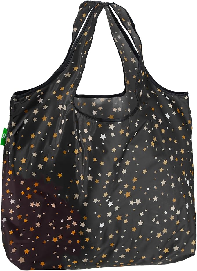 ECO CHIC Foldable Reusable Large Grocery Bags - Foldable Grocery Bags - Lightweight, Recycled & Reusable Shopping Bag - Waterproof, Packable Tote Fitting in Fine Grocery Bag Carrier by ECOCHIC