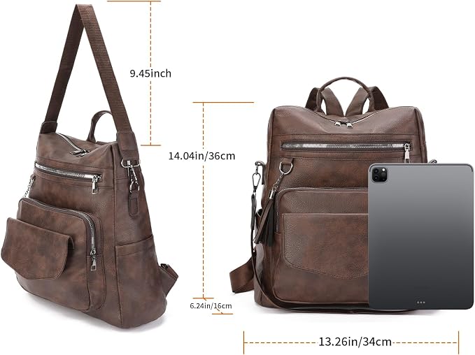 GAEKEAO Backpack Purse for Women PU Leather Anti-theft Backpack Ladies Convertible Large Travel Designer Fashion Shoulder Bag - Image 4