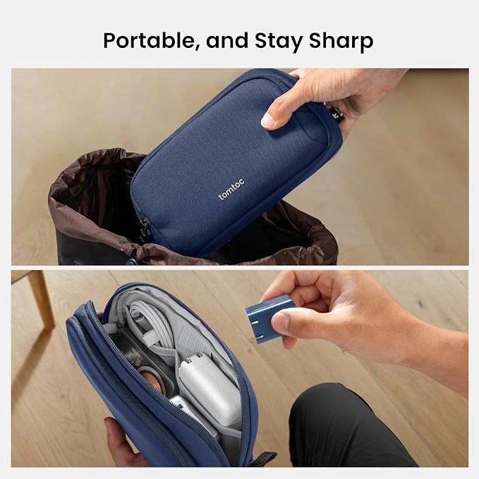 tomtoc Electronic Organizer Travel Case, Water Resistant Dual Compartment Tech Pouch Cable Organization Storage Bag for Charger, Cord, Phone, Hard Drive, Power Bank, Accessories Travel Essentials | Water Resistant Cable Pouch Storage Bag for Charger, C... - Image 10
