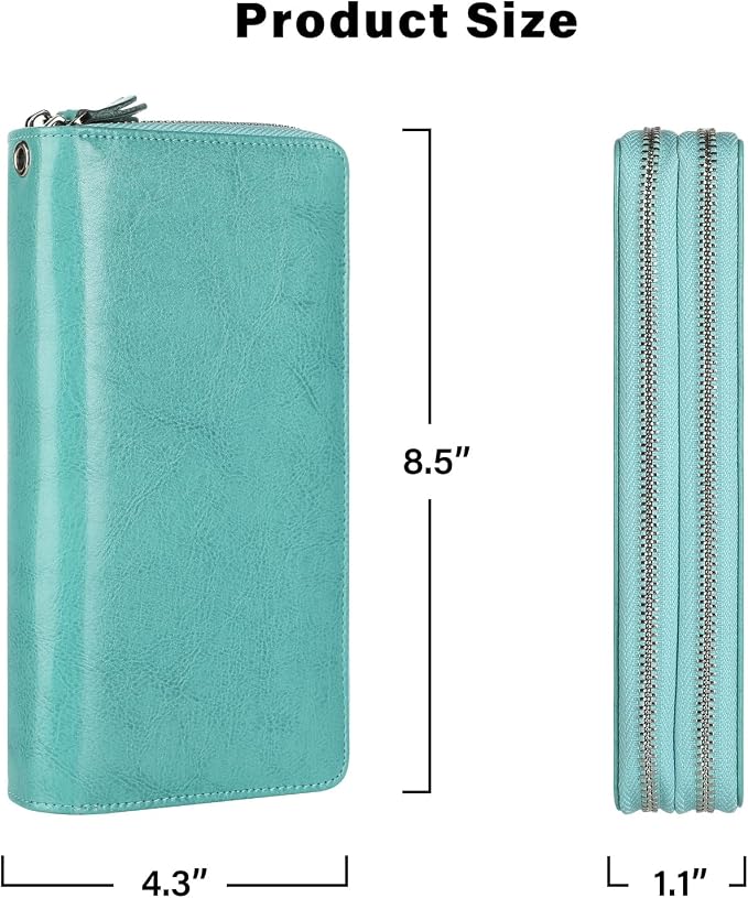 Small Compact Women Wallet RFID Blocking Genuine Leather Bifold Purse with ID Windows - Image 6