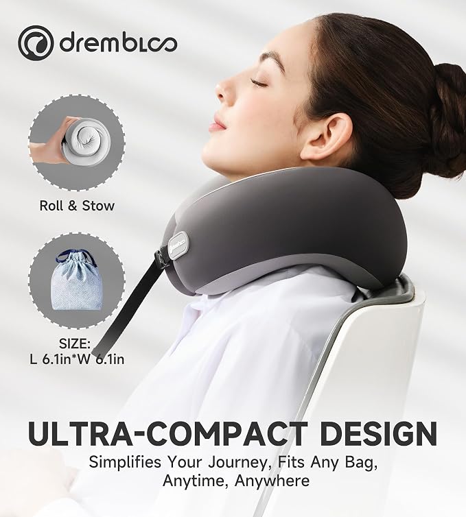 Neck Pillow Airplane, Premium Memory Foam Cooling Travel Pillows for Sleeping, Adjustable Flight Sleep Pillow with Comfortable Breathable Cover, Portable Plane Accessories - Image 5