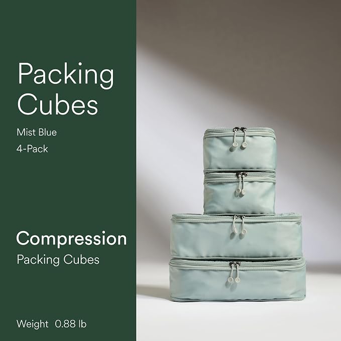 ANTLER - Compression Packing Cubes for Travel, Luggage Organiser for Suitcases or Bags, Travel Accessories, Set of 4, Mist Blue - Image 2
