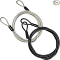 GOMRQING 3mm 200CM/6.6ft Long Outdoor Travel Security Cable Lock,Braided Steel Coated Safety Cable Luggage Lock,Safety Cable Wire Rope Chain Lock Double Loop Lightweight (2 Pack) by GOMRQING