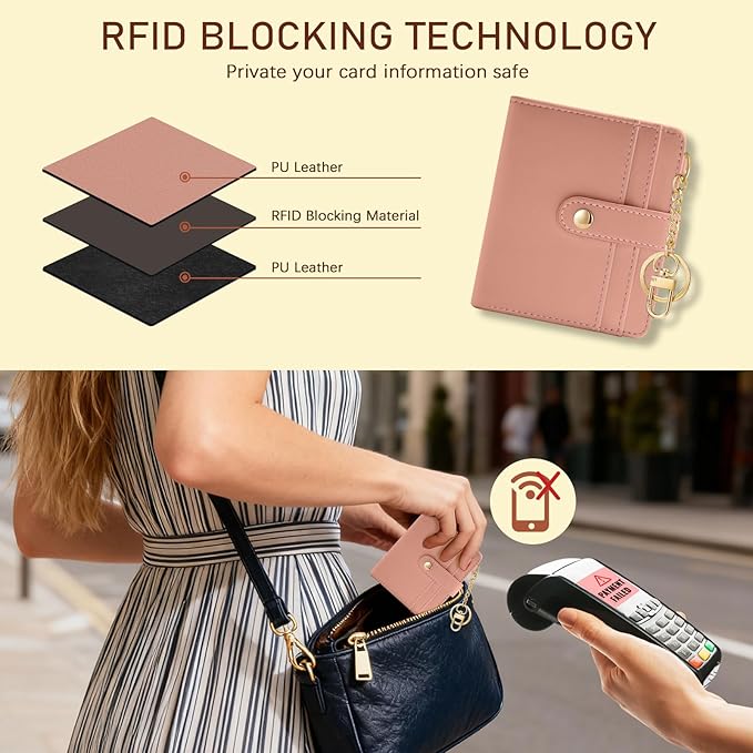Jogjam Rfid Women Wallet, Small Slim Thin Compact Credit Card Holder | PU Leather Bifold Cash Zipper Coin Pocket ID Window, for Female Ladies Teen Girls Girly Gifts - Image 3