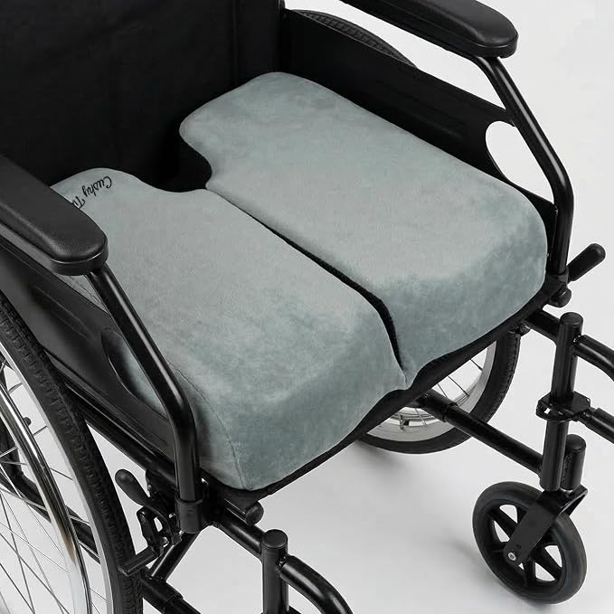 Premium Foldable Wheelchair Cushion - for Relief of Lower Back, Sciatic, Butt and Tailbone Pain - for Home & Office Use, Perfect for Travel or Driving - Gray Coccyx Seat Cushion - Image 2