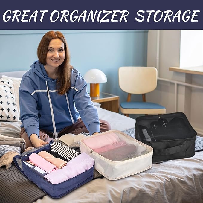 Silkfly 8 Pcs XL Packing Cube for Travel Luggage,Simple,Multicolor | 17.7 x 13 x 4.7, Same Size, Mix Color Suitcase Storage Organizer Set, Reusable Mesh Clothes Cube for Hiking Camp Family - Image 6