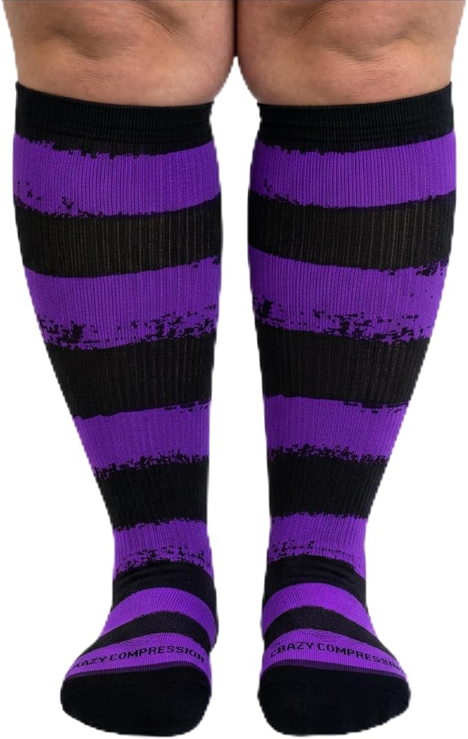 Crazy Compression Socks, Comfortable Support Socks for Recovery, Travel, Hiking, and Long-Hour Comfort w/Fun Designs by CrazyCompression