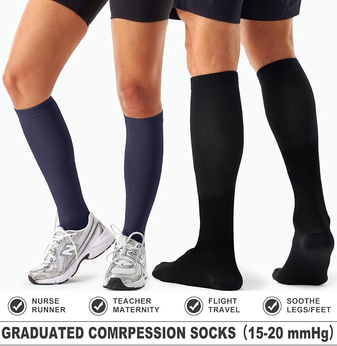 4 Pairs Compression Socks for Women and Men-Circulation Best Support Socks for Running,Athletic,Cycling - Image 2