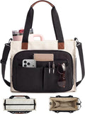 BAGSMART Canvas Tote Bag for Women, Small Work Tote Bag with Zipper | 30oz/40oz Tumble & 11 Pockets Travel Tote, Teachers/Nurses, Lightweight Canvas or Water-Resistant Puffer Taslon Crossbody Bag by BAGSMART