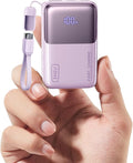 INIU Portable Charger, Ultra Mini 10000mAh 45W Fast Charging Power Bank | Flight-Safe, USB-C Cable, Travel Essential, 45W Battery Phone Pack for iPhone 17 16 Samsung S26 Google iPad etc, Light Purple by INIU