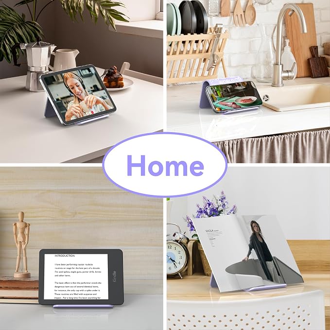 Airplane Phone Holder, Foldable Flexible Silicone Phone Stand | Tablet Mount for Flying, Home Office, Desk and Bedroom, Compatible with iPhone, Smartphones for Hands-Free Viewing, Purple - Image 6