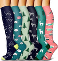 6 Pack Copper Compression Socks for Women and Men Circulation-Best Support for Medical,Running,Nursing,Athletic by Bluemaple