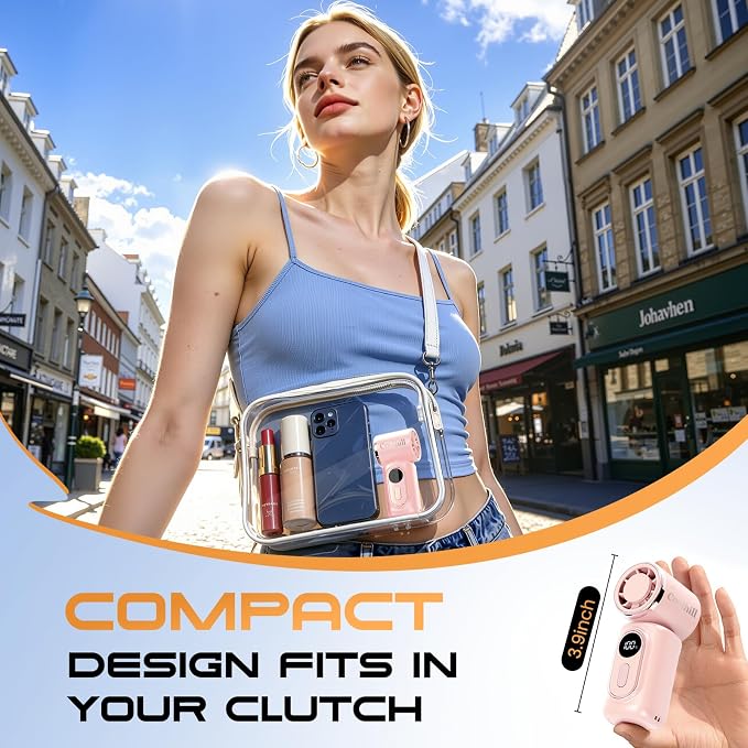 Portable handheld Fan Clip-On Mini Fan 3000mAh 5-speed 180° Rotating | 14500 RPM personal fan Pocket Size USB Cooling Fan for Travel, Beach, Makeup, Office, indoor and outdoor - Image 5
