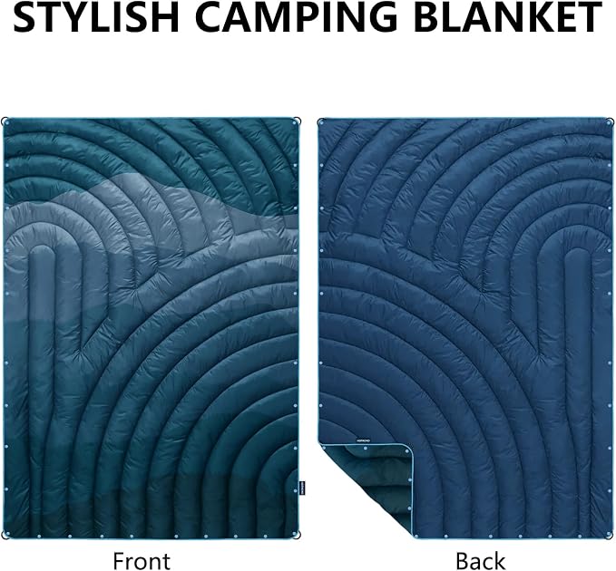 Puffy Camping Blanket,Large Camp Blanket Outdoor Camping Quilt Waterproof | Lightweight Printed Warm Packable Down Alternative Blanket for Camping,Traveling, Stadium, Hiking, Picnics - Image 2