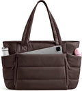 Uselike Tote Bag for Women with Zipper, Quilted Puffer Tote Bag with Compartments, Lightweight Puffy Work Bags for Women by Uselike