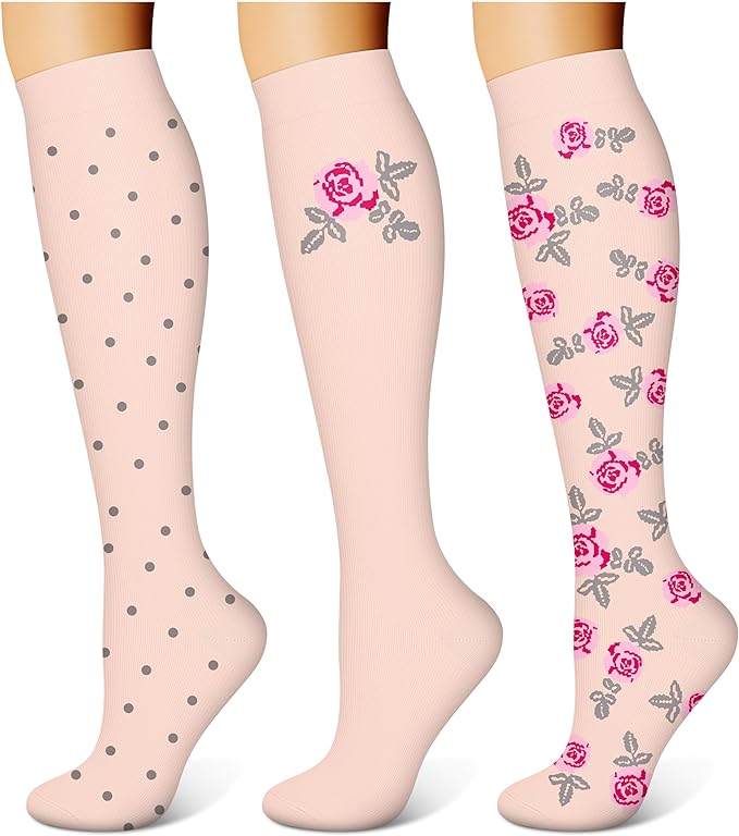 WITHYOU 3 Pairs Compression Socks for Women & Men 15-20 mmHg,Best Support for Nurses Running Hiking by WITHYOU