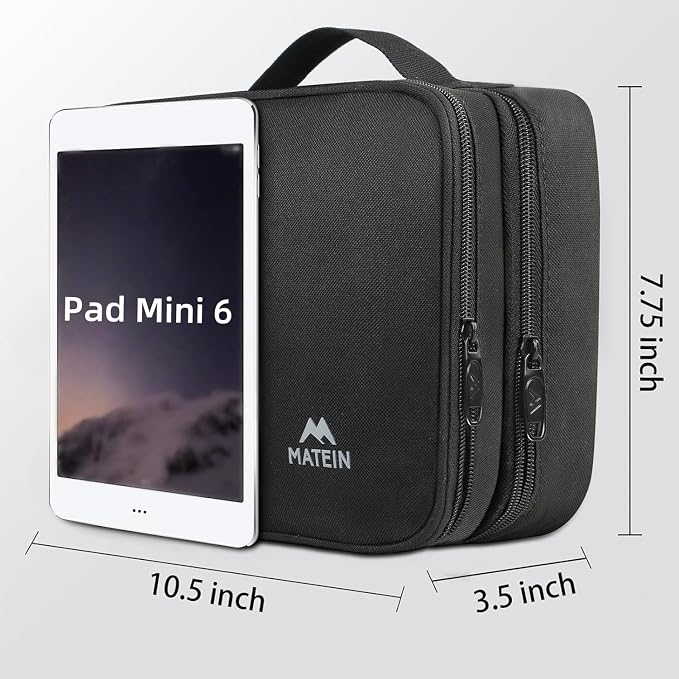 MATEIN Electronics Organizer Travel Case, Cable Organizer Bag, Black | Water Resistant, Gifts for Men, Storage Bag for Camera Accessories, for Travel Essentials, Phone, Cord & Tablet - Image 6