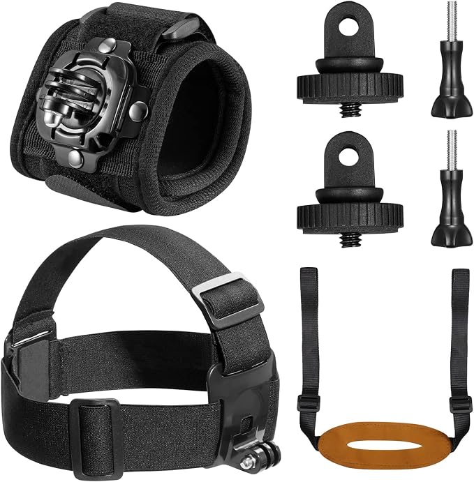 AKASO Action Camera Rock Climbing Kit Compatible with GoPro Hero 2 3 4 5 6 7 8 9 10 11, Portable Electronic Device Mount, Black | Compatible with EK7000/EK7000 Pro/Brave 4/Brave 7 LE/Brave 7/Brave 8/V50X/GoPro Hero 13 12 11 10 9 /DJI Osmo Action Camera by AKASO
